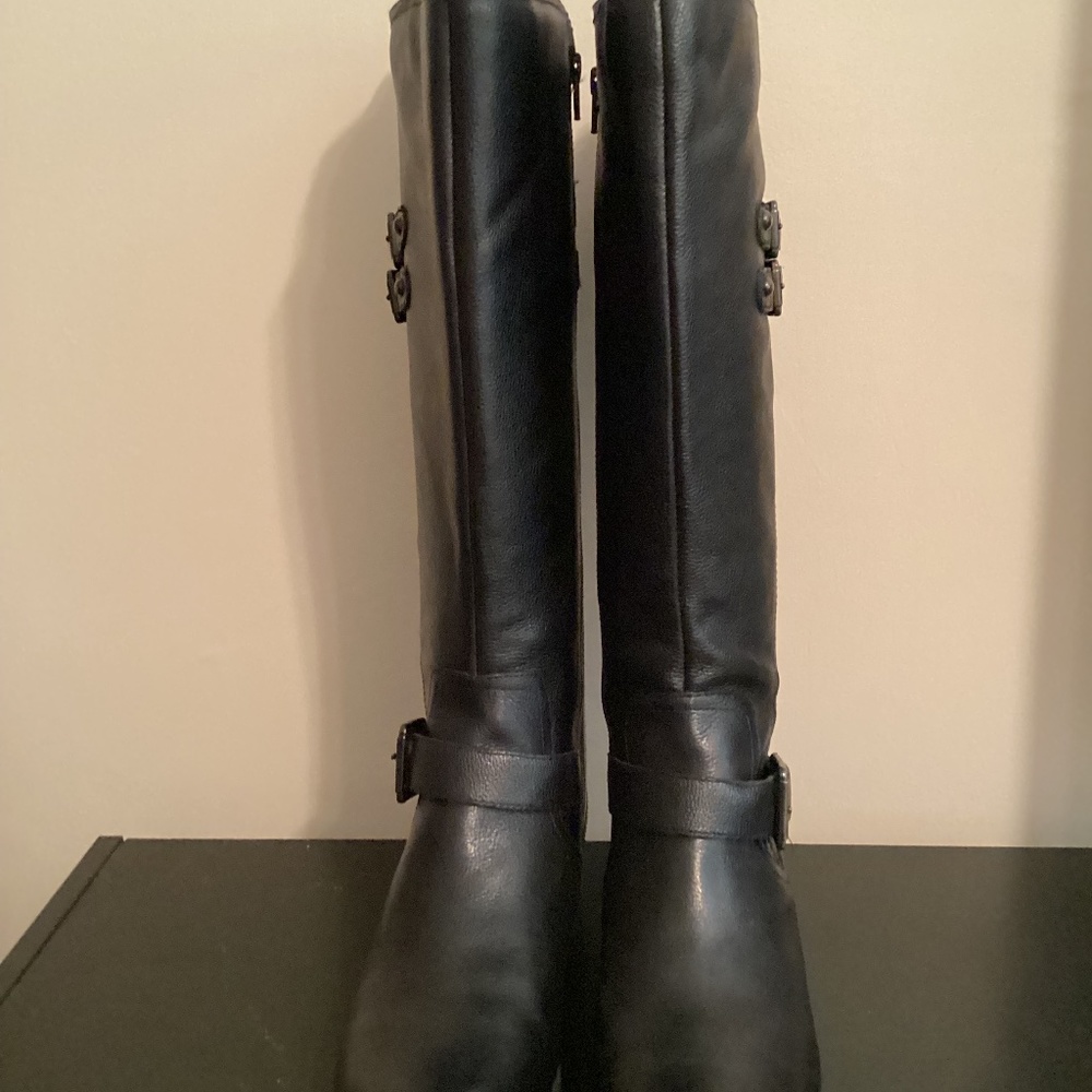 naturalizer Tall Jessie wide calf size 9 black leather